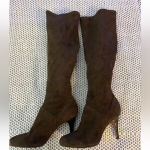 Nike Air Women 10.5 B Brown Lined Waterproof Knee High Wedge Boot